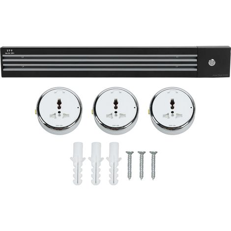 Prise électrique Rail mobile 60cm 250VAC 8000W 32A 3 adaptateurs universels Prise de courant murale de table pour cuisine (1/5)