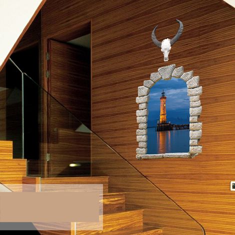 Autocollant mural décoratif adhésif amovible pour mur et paysage, idéal déco maison bureau, stickers muraux autocollants repositionnables (A) (1/3)