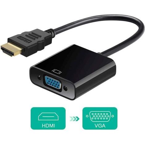 Adaptateur HDMI vers VGA, Active HD 1080P HDMI vers VGA convertisseur vidéo mâle vers femelle (noir) (1/5)