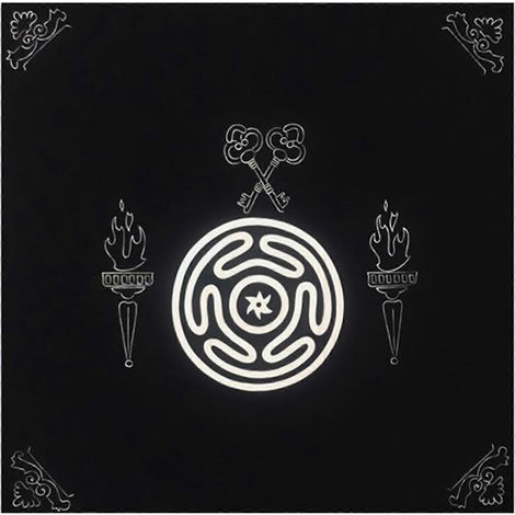 Nappe de tarot, tapis de jeu de divination, 3 tailles disponibles, tapis de jeu d'oracle, forme carrée, pendule, nappe d'autel, format 50 x 50 cm (1/5)