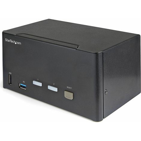 StarTech.com KVM Switch DisplayPort a due porte e triplo monitor DP - 4K 60Hz UHD HDR - KVM DP 1.2 per computer desktop con hub (1/4)