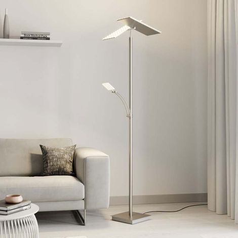 [NEUWERTIG] B-Ware Lucande Stehleuchte Parthena LED dimmbar nickel 180cm Leselampe warmweiß Lampe (1/2)