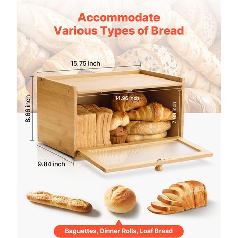 Boîte à Pain pour Comptoir de Cuisine 1 Niveau Récipient de (1/5)