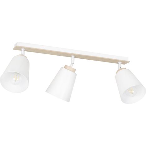 Plafonnier spots Emibig Atlas 3 3xE27 blanc bois 90cm (1/5)