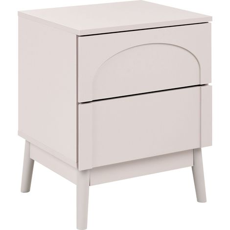 Comodino Moderno Beige Chiaro con 2 Cassetti Boulia (1/5)