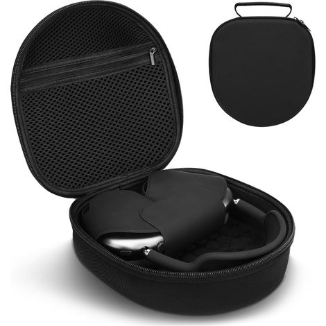 Étui de protection 3 en 1 pour casque audio, comprenant un étui de protection et un sac de rangement, avec des protections anti-rayures pour les coussinets/oreillettes/arceau (noir) (1/5)