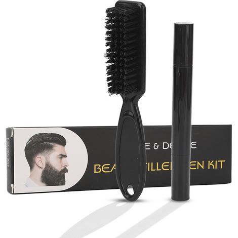 Stylo Remplisseur de Barbe Homme, Imperméable et Durable, 4 Embouts Fourchus avec Brosse à Barbe (1/5)