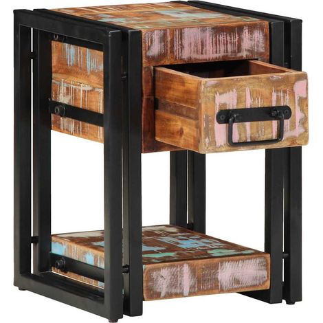 Cabinet de chevet avec tiroir-Table de nuit-Table de chevet Multicolore 30 x 30 x 40 cm (1/5)
