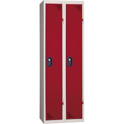 PROVOST - Vestiaire industriel monobloc Provost - 2 colonnes en métal rouge