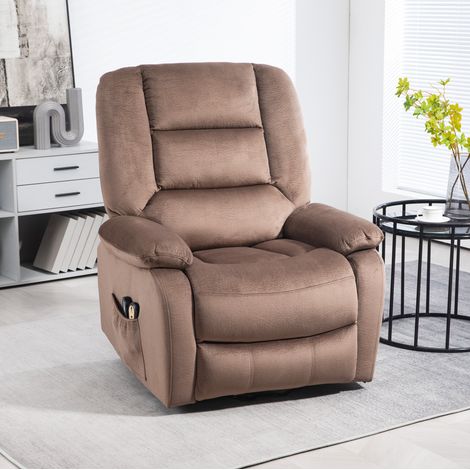 Sillón relax eléctrico 90x93x110 cm marrón de acero con ayuda para levantarse, masaje y calor (1/3)