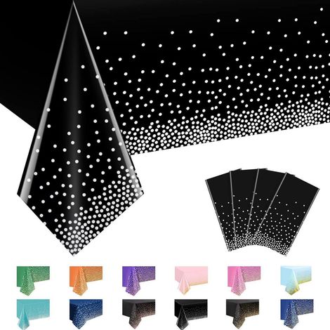 Lot de 4 nappes rectangulaires 137x274cm, imperméables, anti-taches, Peva