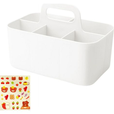 Organiseur de bureau pour fournitures de bureau, 5 compartiments, rangement pour marqueurs avec poignée, grande capacité, porte-accessoires de dessin