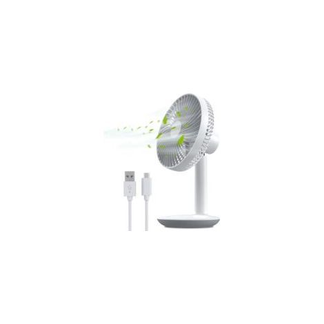 Ventilateur de table rechargeable USB 4000 mAh – 4 vitesses silencieux – Inclinaison 50° – Moteur sans balais – 16 cm compact (1/5)
