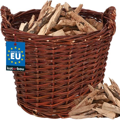 KOTARBAU® Panier en Osier - Ø 30 cm - Brun - Panier Rond - pour Bois - Jouets - Fruits & Légumes - Décoration Intérieure Extérieure - Osier Naturel (1/5)