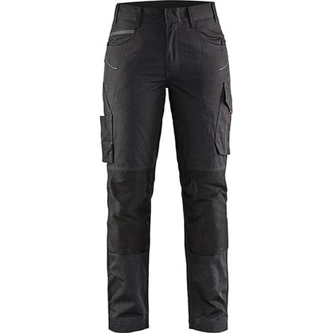Pantalon de travail maintenance stretch femme 7195 - Noir/Gris foncé M - FR(42) - SE(C40) - Courtes (1/2)