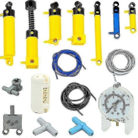 Pièces techniques Moc - Pompe à air pneumatique pour briques, petite (6 l) V2 avec cylindre renforcé 19476 19482 19475, compatible avec les blocs 8800, couleur : 99021 (1/4)