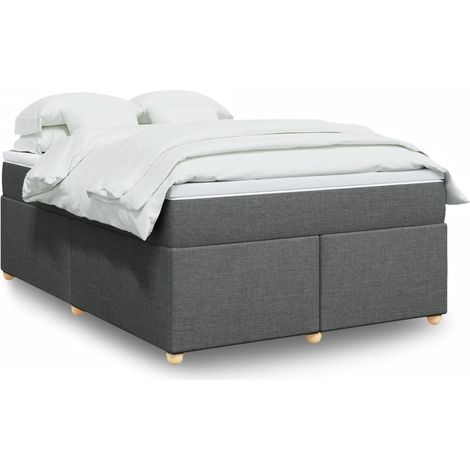 Boxspringbett mit Matratze Dunkelgrau 160x200 cm Stoff