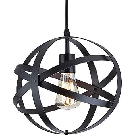 COMELY Vintage Pendant Lamp, Retro Ceiling Chandelier, E27 Industrial Ceiling Lighting for Restaurant Bar Dining Room Light Fixture 30cm - 2 PCS - Black - Bulb not included
