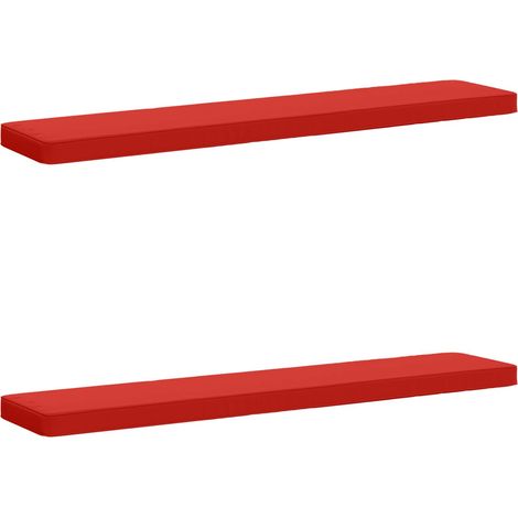 Cojines para banco de 2 piezas VUGHT 2 uds. 100% Poliéster Rojo vidaXL