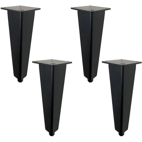 Ensemble de 4 pieds de meubles réglables, pieds de meubles en métal à monter soi-même, pieds de penderie, pieds de lit, pieds de canapé, pieds de table, alliage d'aluminium noir de 25 cm. (1/5)
