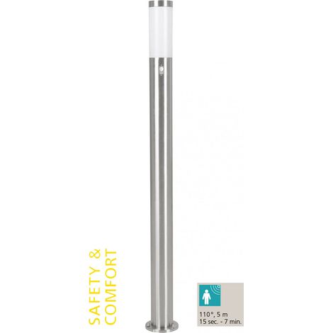 Lampadaire Exterieur Helsinki 110 cm avec détecteur - Blanc (1/4)