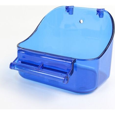 Baignoire suspendue pour oiseaux, douchette nettoyante pour cage, baignoire à oiseaux pour perroquet, boîte de bain bleue pour petite volaille, accessoire de cage avec récipient, 1 pièce (1/5)