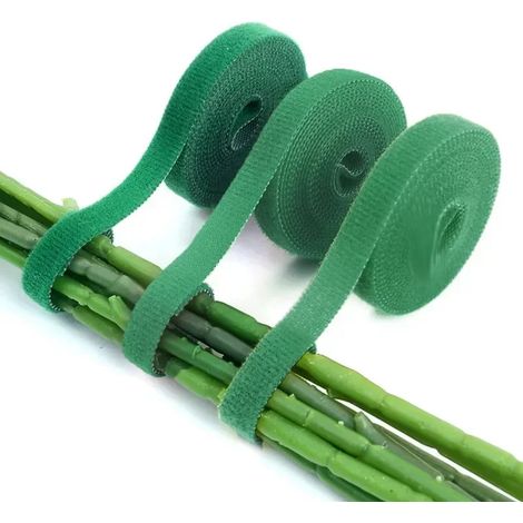 3 Rollen Nylon-Klebeband für Pflanzen, 200 cm lang, selbstklebend, zum Befestigen von Pflanzen, grün. (1/4)