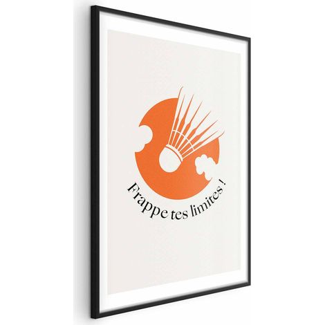 Poster – Badminton-Federball vor der orangefarbenen Sonne (1/4)