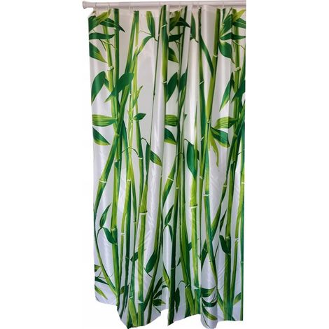 DICKER POLYESTER-DUSCHVORHANG 180 cm x 180 cm BAMBUS