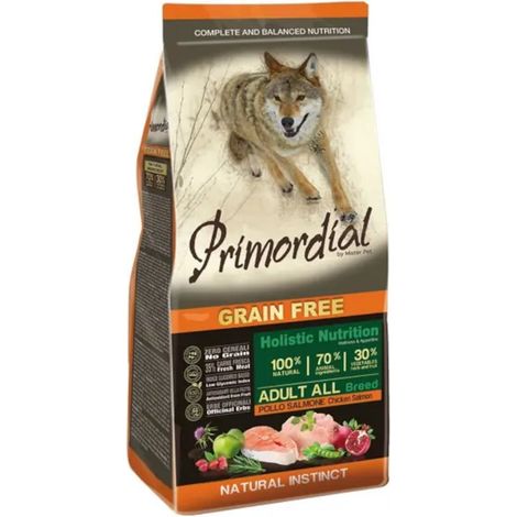 Primordial Dog Grain Free Adult Pollo e Salmone - Sacco 12 Kg - Cibo Secco Cani