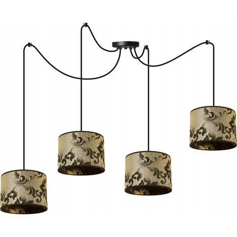 Decken-Hängelampe, Lampenschirm mit Spinnenmuster, Gold (1/5)