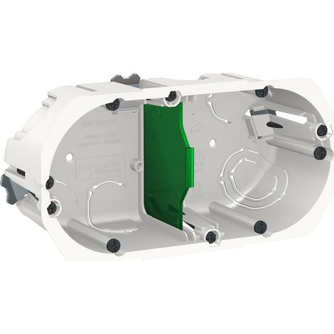 Schneider Electric – Boîte d'encastrement mural 67mm – Profondeur 50mm – 2 postes entraxe 71mm – Pour espaces restreints – Installation facile - IMT35925 (1/4)