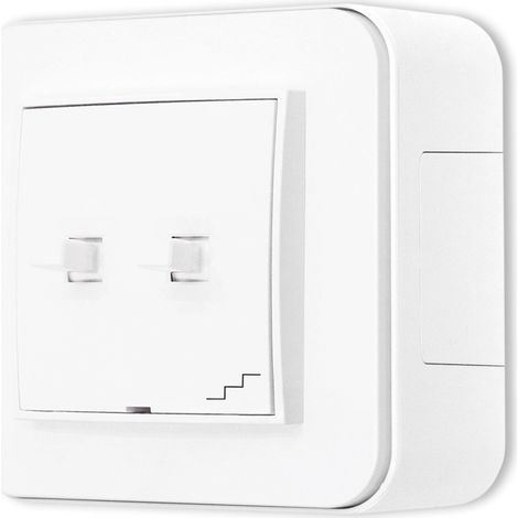 Interruttore doppio per scale USA, set da montaggio a superficie arrotondato, mini bianco (1/5)