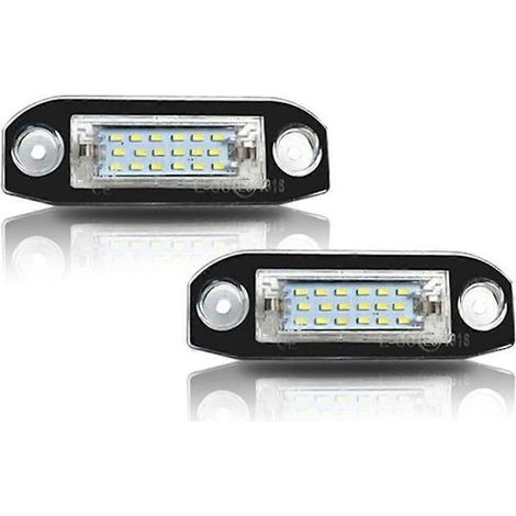 Zwei weiße LED-Kennzeichenleuchten für die Fahrzeuge S80, XC90, S40, XC60, S60, C70, V50, XC70 und V70, ohne Fehlermeldung. (1/5)