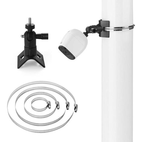 Support Mural Pour Caméra Avec Vis 1/4", Orientable À 360°, Compatible Avec Les Caméras Ring Camera Outdoor, Eufy Eufycam 3, 3c, 2, 2c, 2c Pro, Wyze Cam Pan Et Arlo Ultra 2, Noir. (1/5)