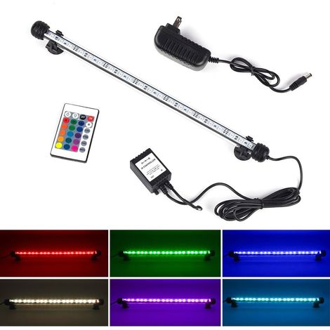 Éclairage LED pour aquarium 49 cm, tube submersible, lampe LED étanche IP68 RGB, 12 V CC, 5,8 W (1/5)
