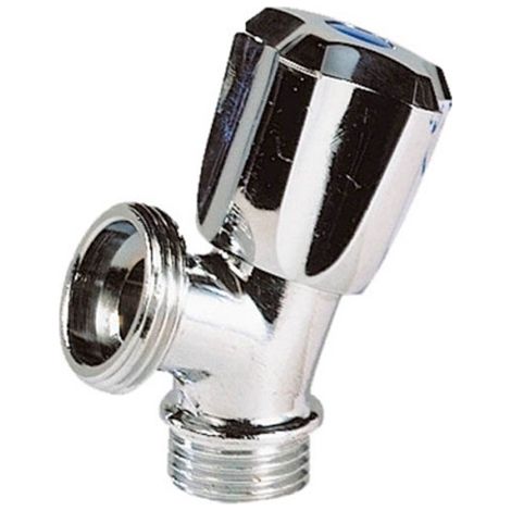 Anquier – Robinet oblique pour machine à laver – Filetage 1/2" mâle – Sortie 3/4" mâle – Installation facile dans espaces confinés (1/2)