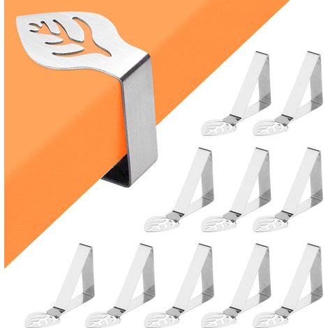 Fermagli per tovaglia - Flessibili e resistenti, adatti per uso interno ed esterno - Confezione da 10 - Argento (1/5)