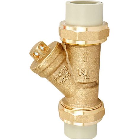Raccord de filtre en laiton à filetage femelle, vanne de filtration, connecteur en Y, filtre de pompe, raccords de tuyauterie d'eau, clapets anti-retour 25x25 gris (1/5)