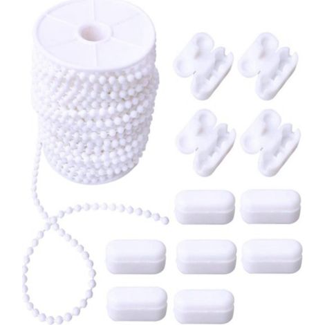 20 Meter lange Perlenkette, 100 Perlenschnallen, 4,5 x 6 mm, Perlenkettenzubehör für Jalousien und Rollos. (1/5)