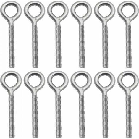 Confezione da 12 - Golfari M8 in acciaio inox 304 con anello di fissaggio per altalena da esterno