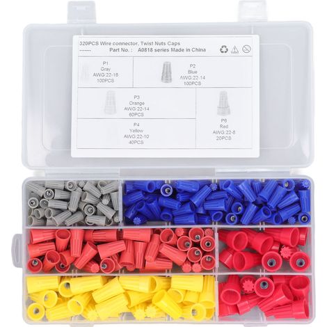 320 pièces de kit de connecteurs de fils, écrous électriques multifonctionnels avec boîte de rangement,DUBUNS (1/5)