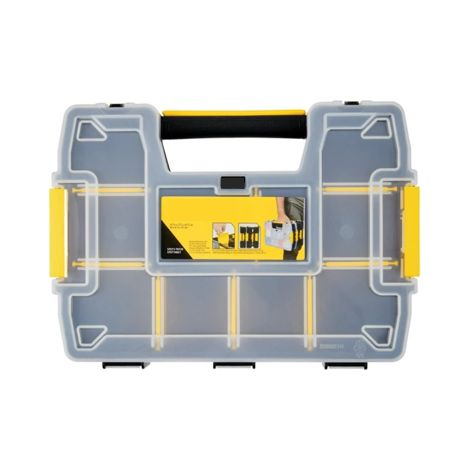 Boîte à outils, 290x210x63 mm Jaune Serrure en plastique Boîte de rangement Boîte à pièces (1/4)