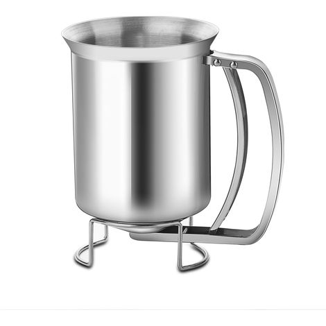 Distributeur de Pâte 680 ML, Distributeur Pate a Crepe en Acier Inoxydable, avec Support, Distributeur de Pâte à Crêpes, Distributeur Manuel pour Desserts à Crêpes
