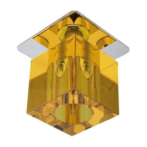 Spot plafond carré chromé cristal orange G4 20W Candellux