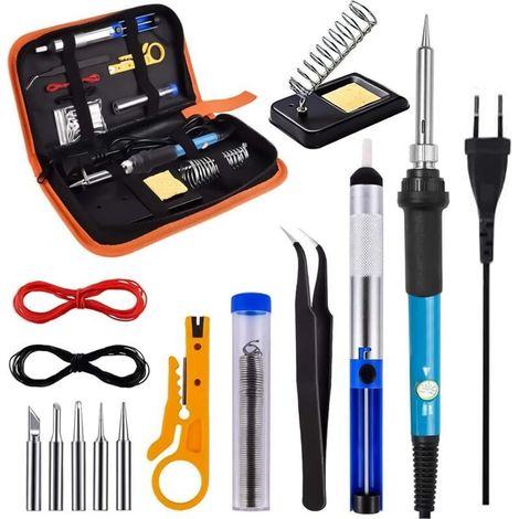 Houhence – Fer à souder 60W – Température réglable de 200 °C à 450 °C – Pour réparation électronique et artisanat – Accessoires inclus (1/5)