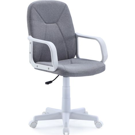 Home Heavenly® - Silla de escritorio GENET silla giratoria para despacho o escritorio regulable en altura y con apoyabrazos.  Color: Gris claro (1/4)