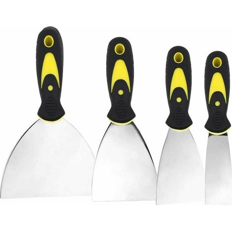 Couteau à enduire Couteau à enduire,spatule bricolage,Jeu de Spatules en Acier Inoxydable Couteau à Enduire 50, 75, 100, 150mm 4 Pièces