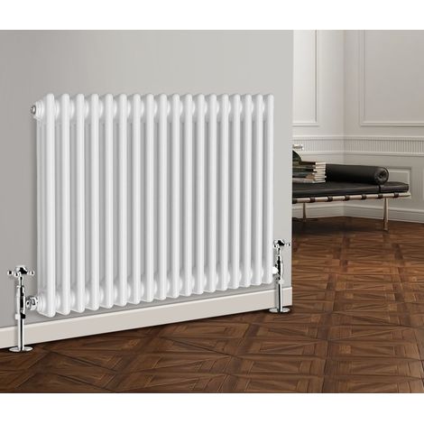 NRG Traditional Cast Iron Style Radiator Horizontal 3 Column White 600 x 830mm