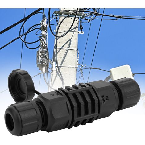 Connecteur Ethernet RJ45, étanche à l'eau et à la poussière, adaptateur RJ45, noir, usage extérieur, 8 broches, connexion fil à fil, IP67 (1/5)